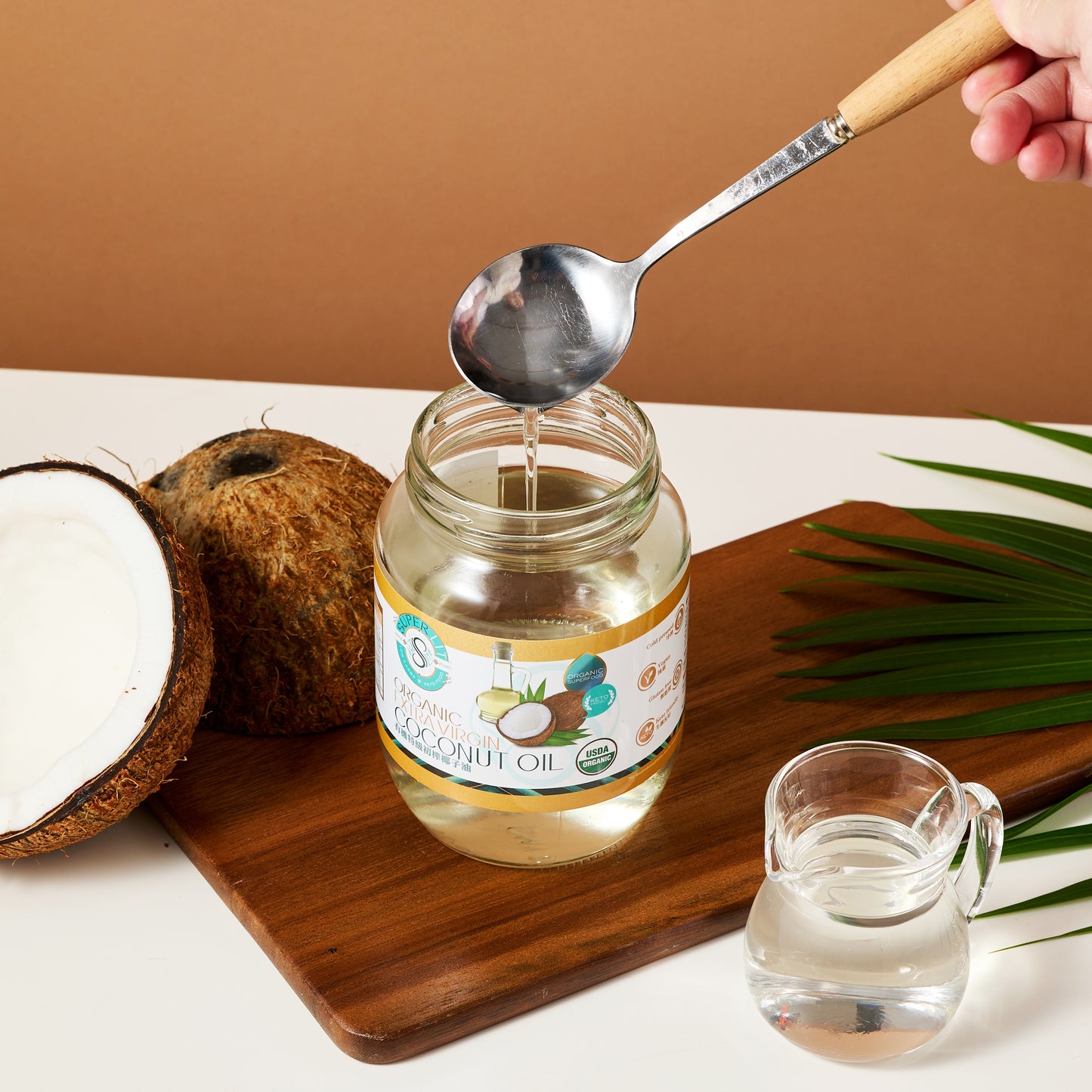 SUPER LIT - 有機初榨椰子油 500毫升 – 生酮飲食/低碳水化合物/優質油脂/純素/低醣健康煮食油