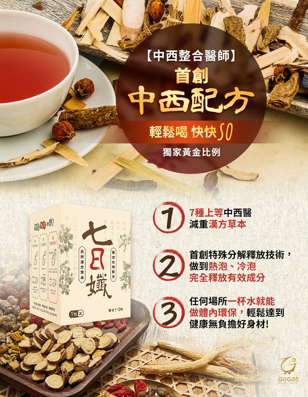 七日孅 - 原味代謝茶【4盒裝】(7包/盒)|順暢代謝 × 排毒消腫 × 養生冷泡茶 × 無糖茶包飲品