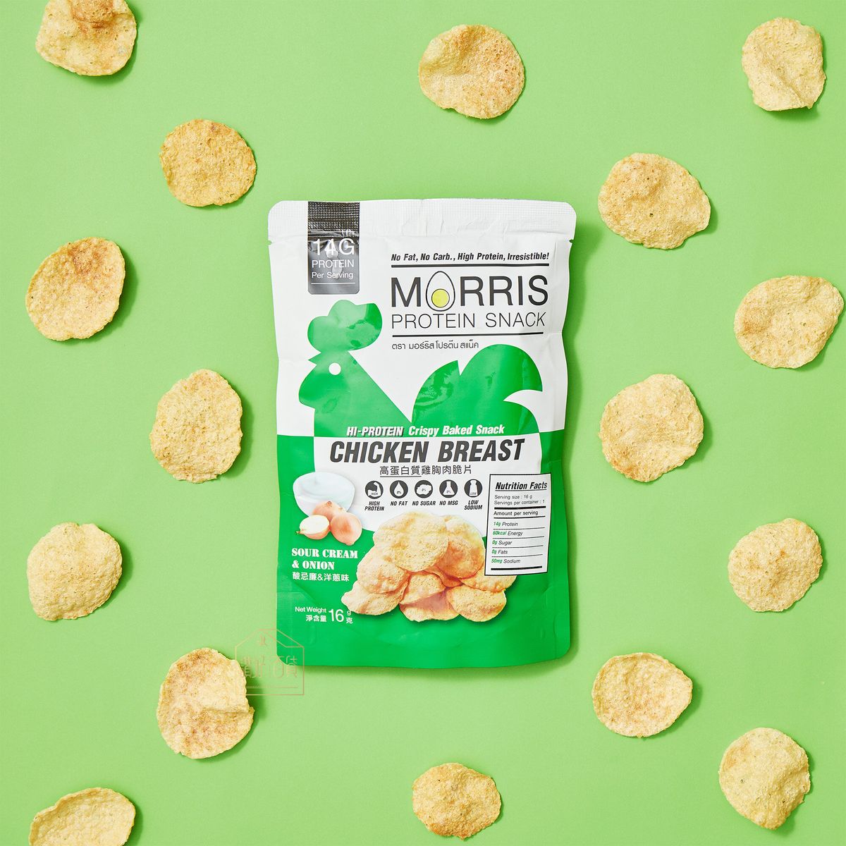 MORRIS - 高蛋白質雞胸肉脆片 四款口味試食裝 - 無麩質 生酮飲食/低醣飲食/非油炸/低卡路里/健身低脂食品/低碳水化合物/減肥零食#即食雞胸肉薯片零食