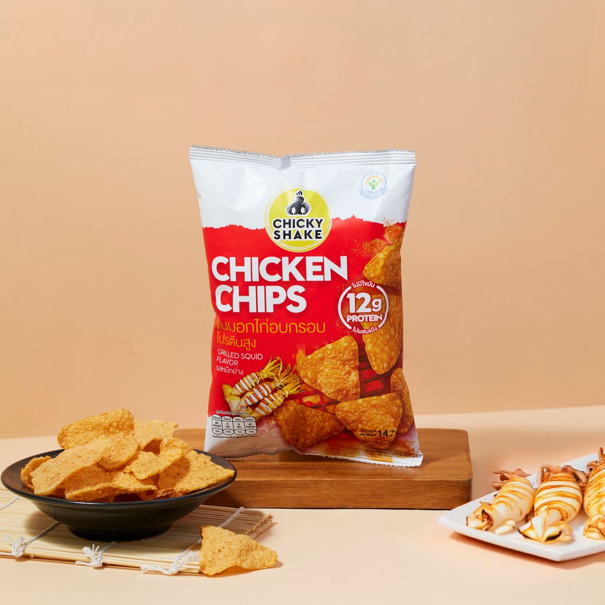 MORRIS - 雞胸肉脆片套裝 - 高蛋白質 燒烤味及酸忌廉洋蔥味 + CHICKY SHAKE 零脂肪 魷魚味及紫菜芥辣味 - 生酮飲食 低碳低卡路里#即食雞胸肉薯片零食
