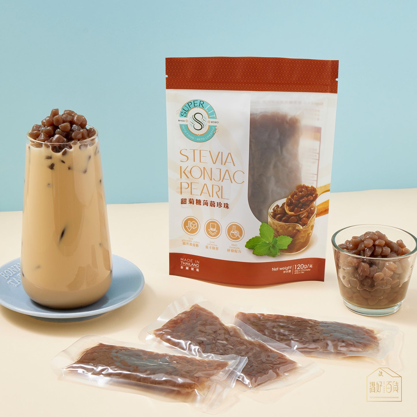 SUPER LIT - Stevia甜蒟蒻珍珠 3包裝 可减肥既珍珠奶茶