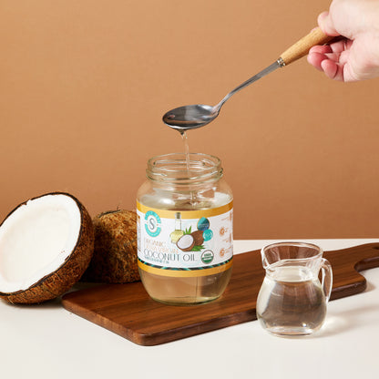 SUPER LIT - 2罐 - 有機初榨椰子油 500毫升 – 健康煮食油/適合生酮飲食/低碳水化合物/純素食/天然食品/多用途油拔