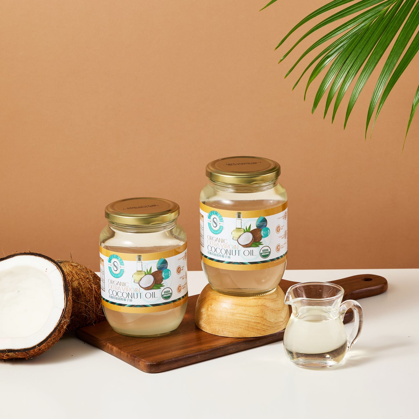 SUPER LIT - 2罐 - 有機初榨椰子油 500毫升 – 健康煮食油/適合生酮飲食/低碳水化合物/純素食/天然食品/多用途油拔
