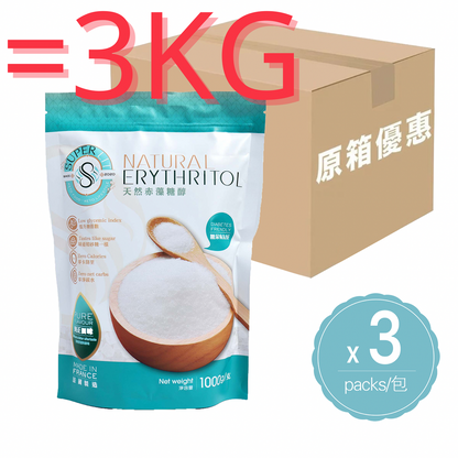 SUPER LIT - 原箱優惠 - 法國天然赤藻糖醇 3包裝  零卡路里 零碳水