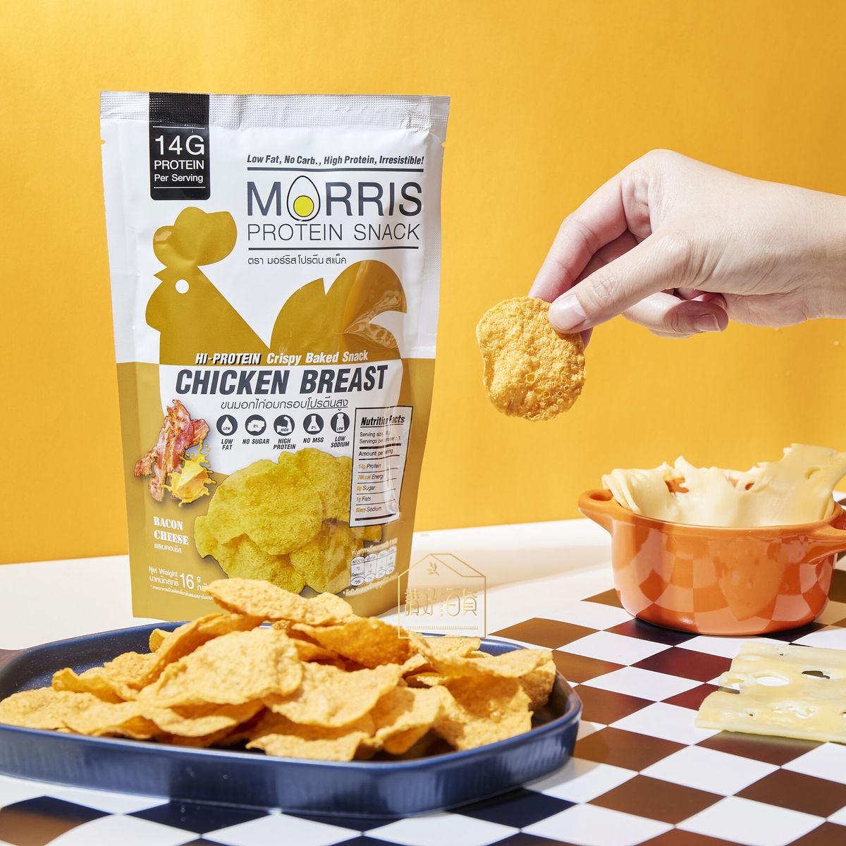 MORRIS - 高蛋白質雞胸肉脆片 四款口味試食裝 - 無麩質 生酮飲食/低醣飲食/非油炸/低卡路里/健身低脂食品/低碳水化合物/減肥零食#即食雞胸肉薯片零食