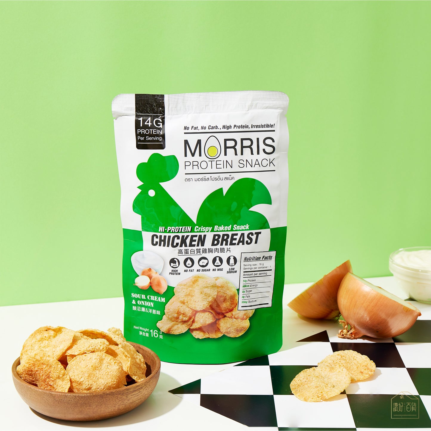 MORRIS - 零碳水雞胸肉脆片 酸洋蔥忌廉味